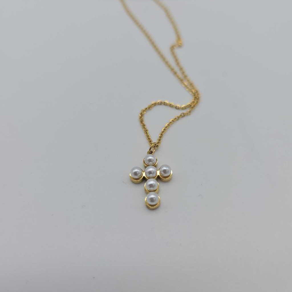 Pearl Cross Necklace