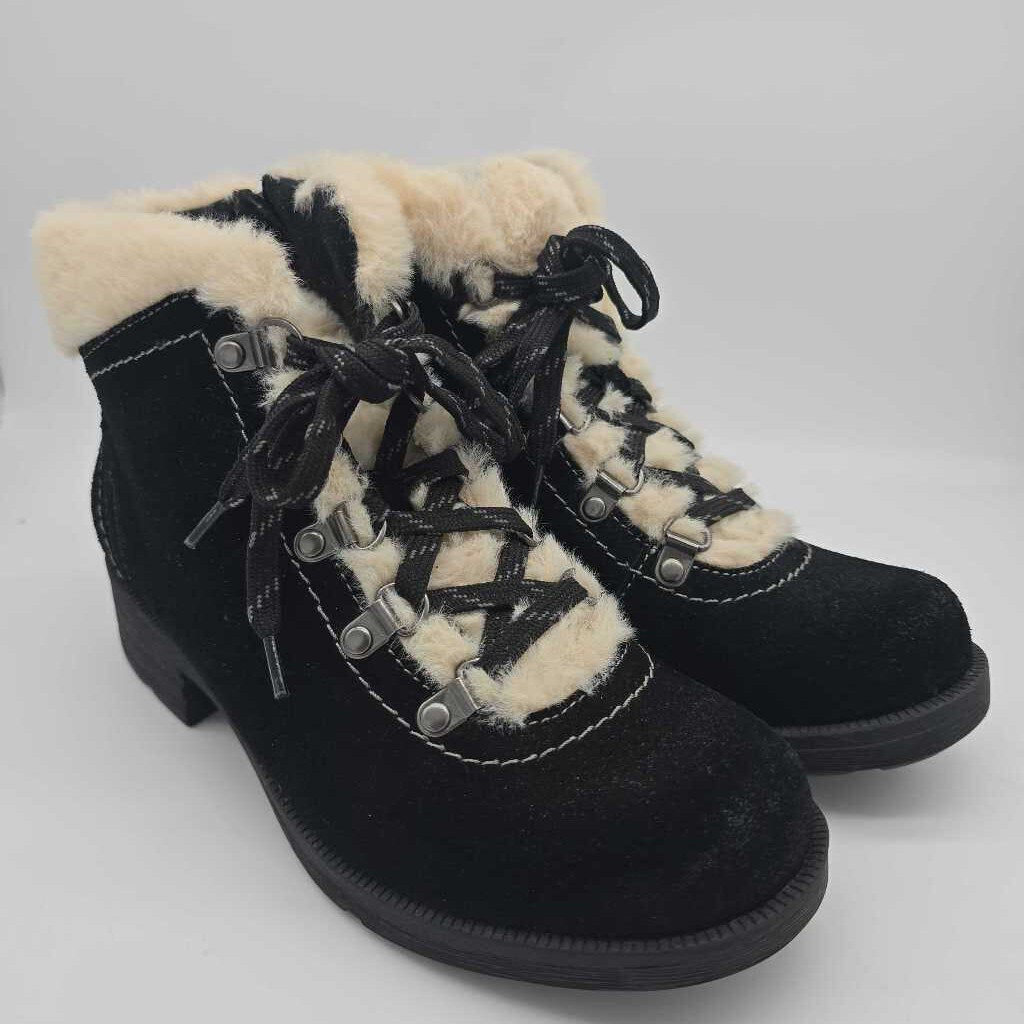 Earth Origins - Womens Faux Fur Lace Up Boots - Size 8