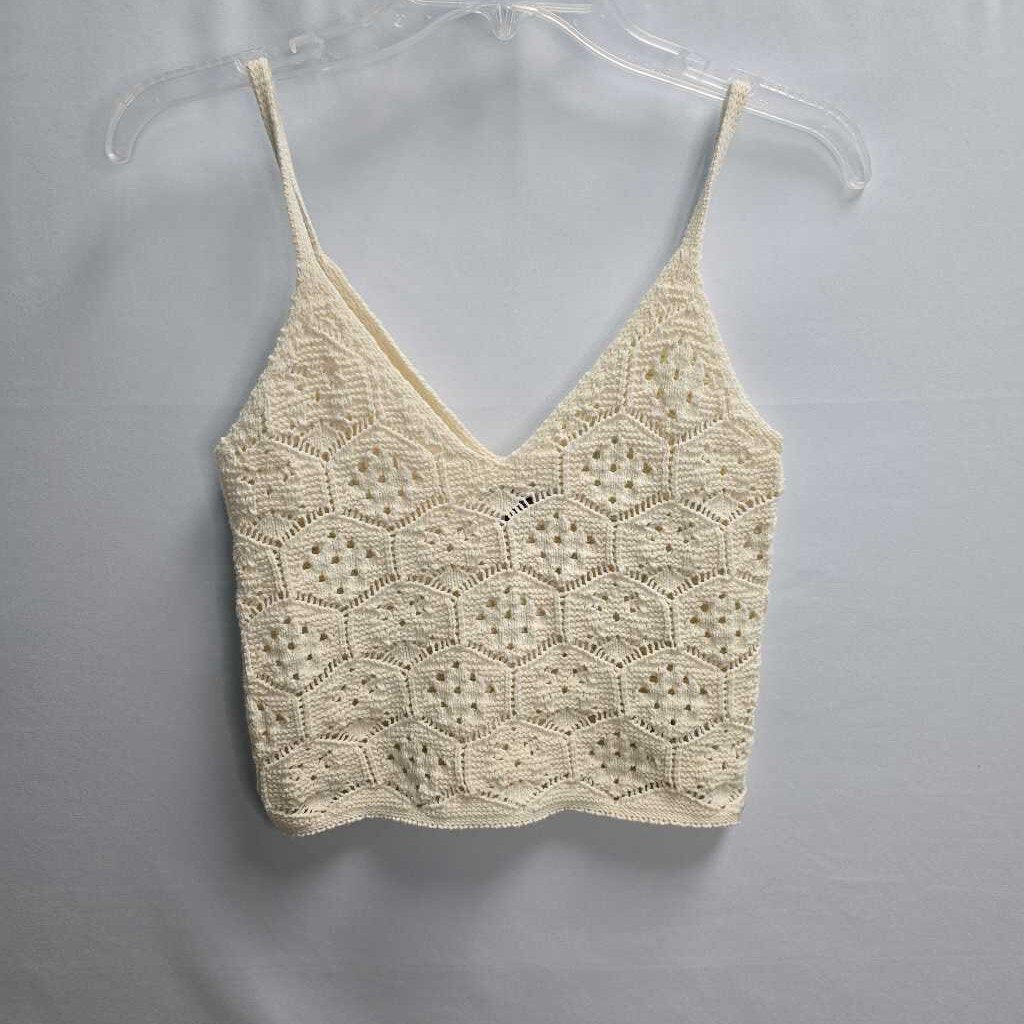 V-Neck Crochet Sweater Tank Top