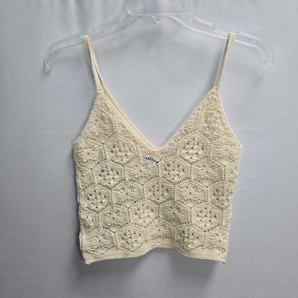 V-Neck Crochet Sweater Tank Top