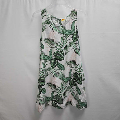 Tropial Print Linen Dress