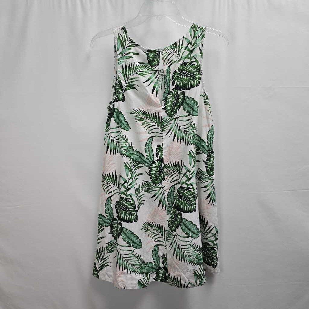 Tropial Print Linen Dress