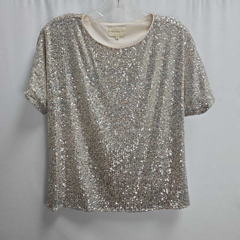 Sequin Short Sleeve Top