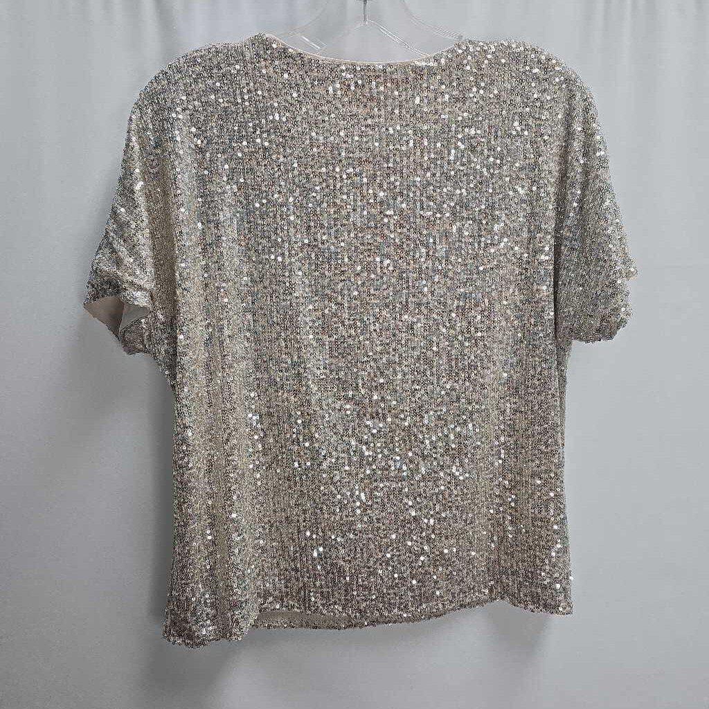 Sequin Short Sleeve Top