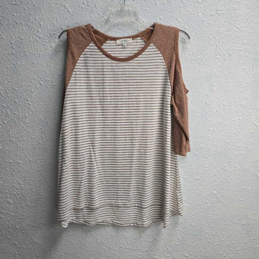 Striped Open Shoulder Top