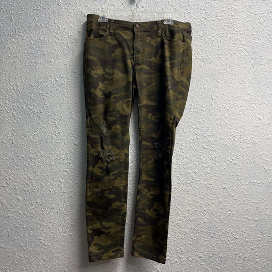 Distressed Camo Skinny Fit Jeans