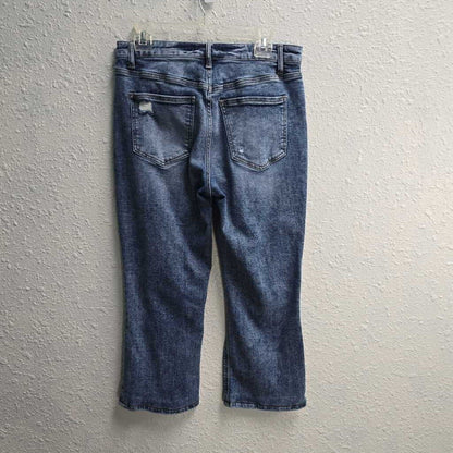 Distressed Cropped Rise Up Jeans