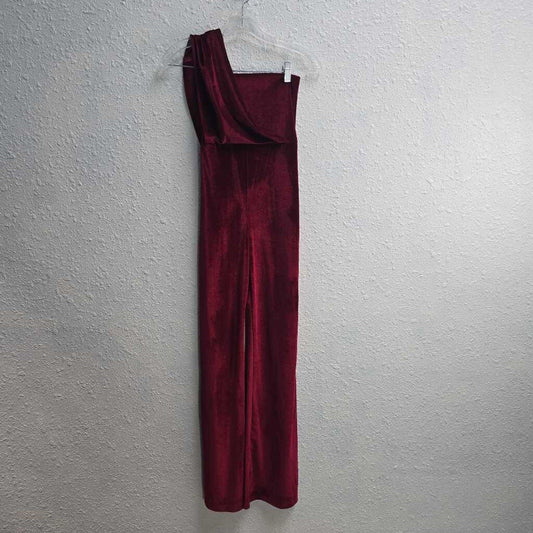 Velvet One Shoulder Jumpsuit