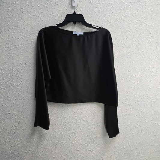 Blyss Long Sleeve Boat Neck Satin Top