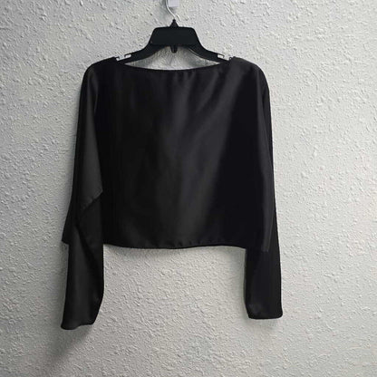 Blyss Long Sleeve Boat Neck Satin Top