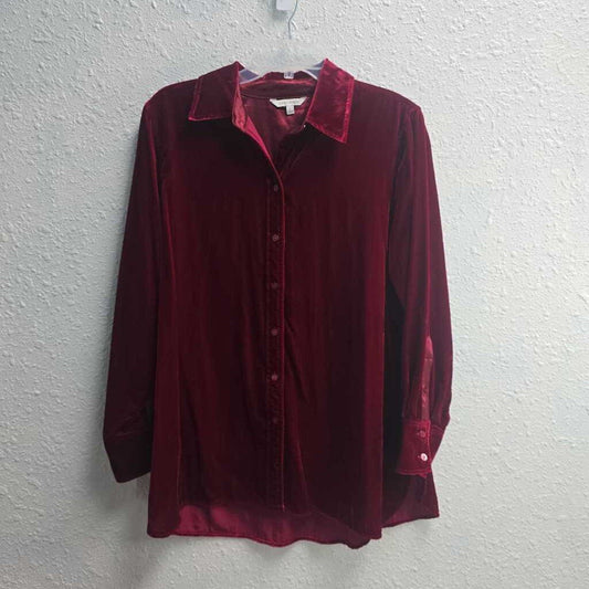 Velvet Button Down Top