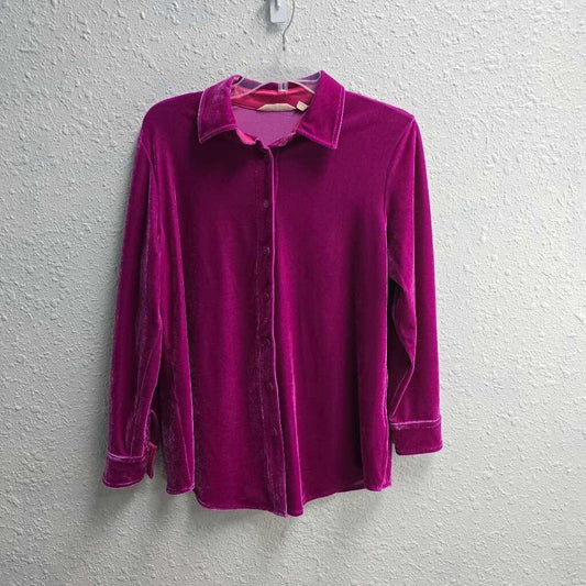 Velvet Button Down Top