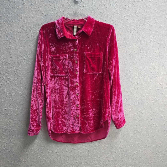 Velvet Button Down Top