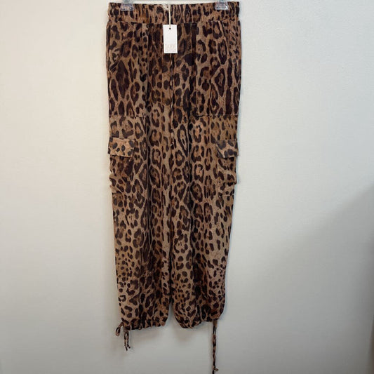 Wild Leopard Chiffon Cargo Joggers - New With Tags