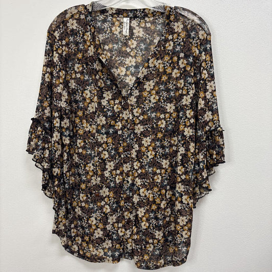 3/4 Sleeve Mesh Button Down Top-New w/ Tags