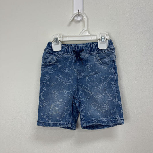 Shark Drawstring Denim Shorts