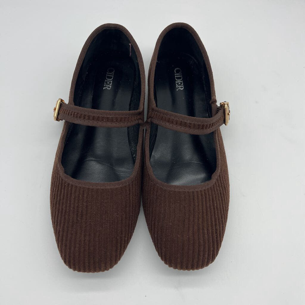 Corduroy Buckle Flats